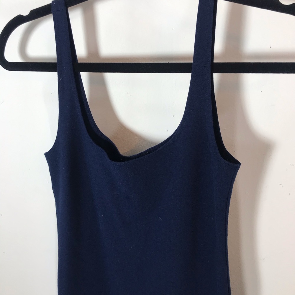 Navy Blue Basic Midi Dress Medium - image 5